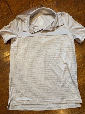 all in motion Light Gray Striped Boys Polo Shirt